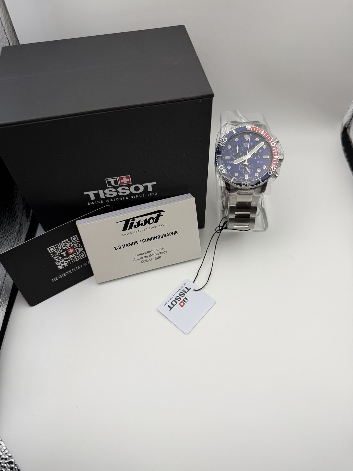 TISSOT SEASTAR 1000 QUARTZ CHRONO BLUE DIAL PEPSI SWISS WATCH T120.417.11.041.03