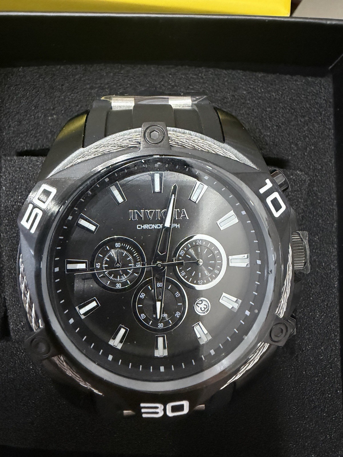 Invicta Bolt Vanguard Men’s Watch – 50mm, Steel, Black (34145)