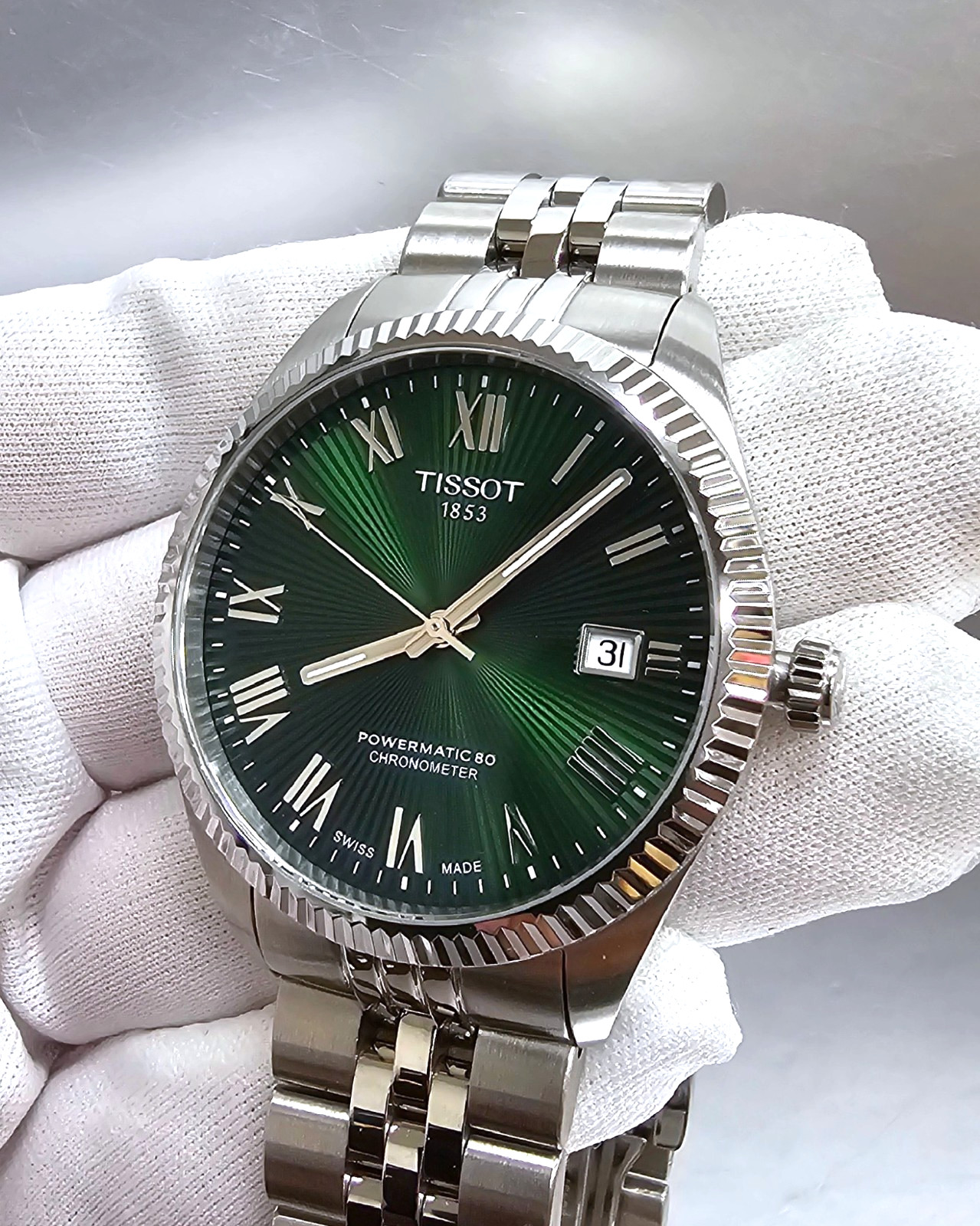 Tissot Ballade COSC Auto 39mm Green Dial Watch T156.408.11.093.00 Store Display