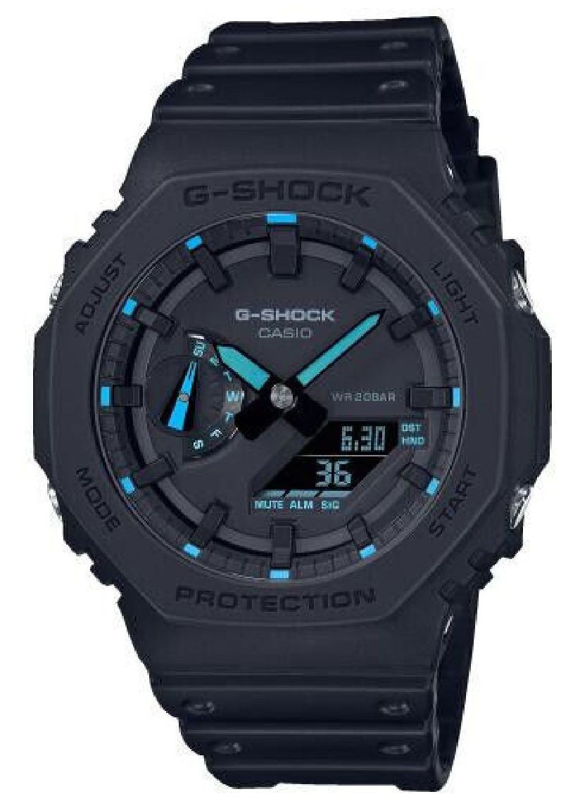 New Casio G-SHOCK Men’s Black Watch – GA-2100-1A2 Watch Resin Strap Blue-