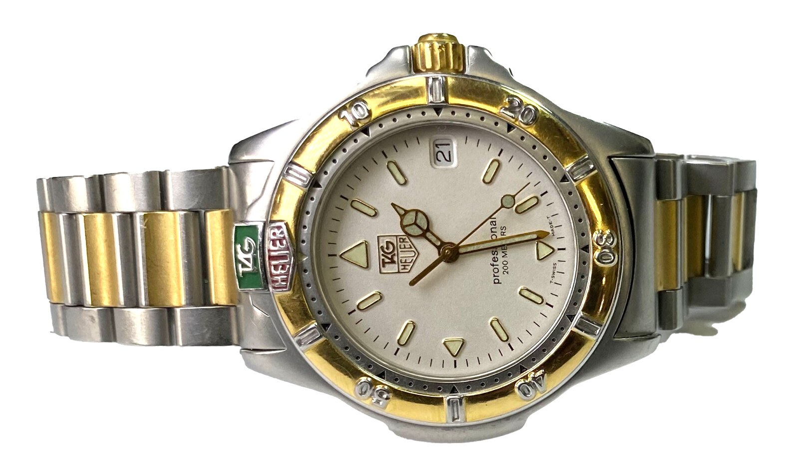 Tag Heuer Professional Date 200m WF1120-0 Wristwatch 38mm Stainless 7″ Wrist