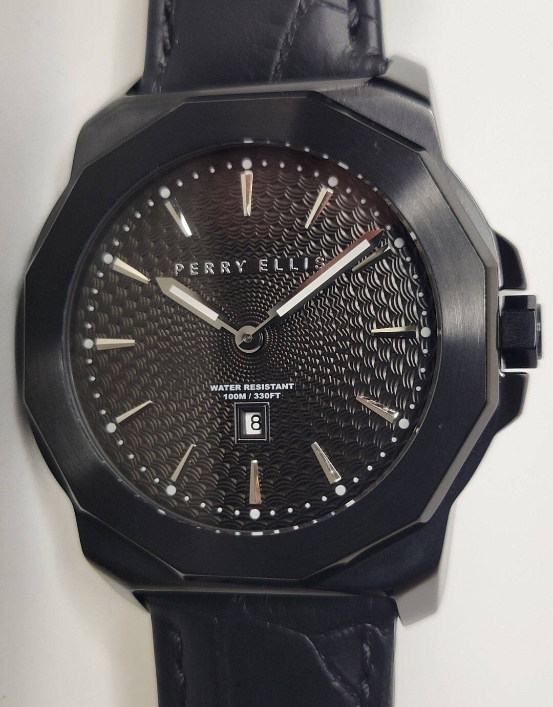Perry Ellis Decagon Men’s Watch Black 46mm PEW08007-01
