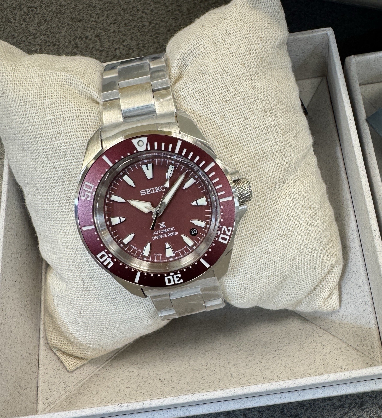 Seiko Prospex Sea Samurai Diver Red Dial Stainless Steel Watch SRPL11 Japan