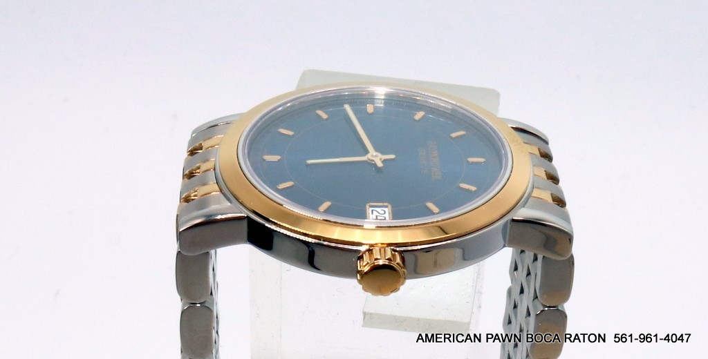 Raymond Weil 5593 Toccata Stainless Steel Two Tone Quartz Watch 35mm Blue Dial