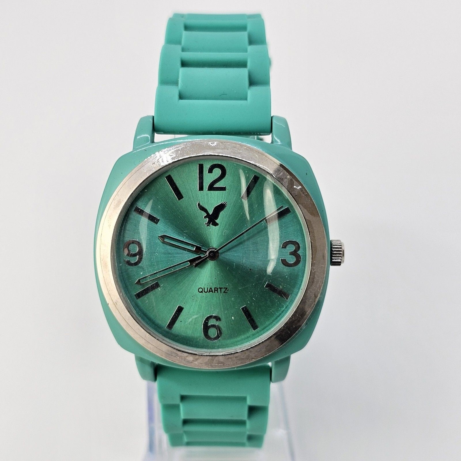 American Eagle Outfitters Unisex Watch 40MM Green Dial Plastic Bands New Battery