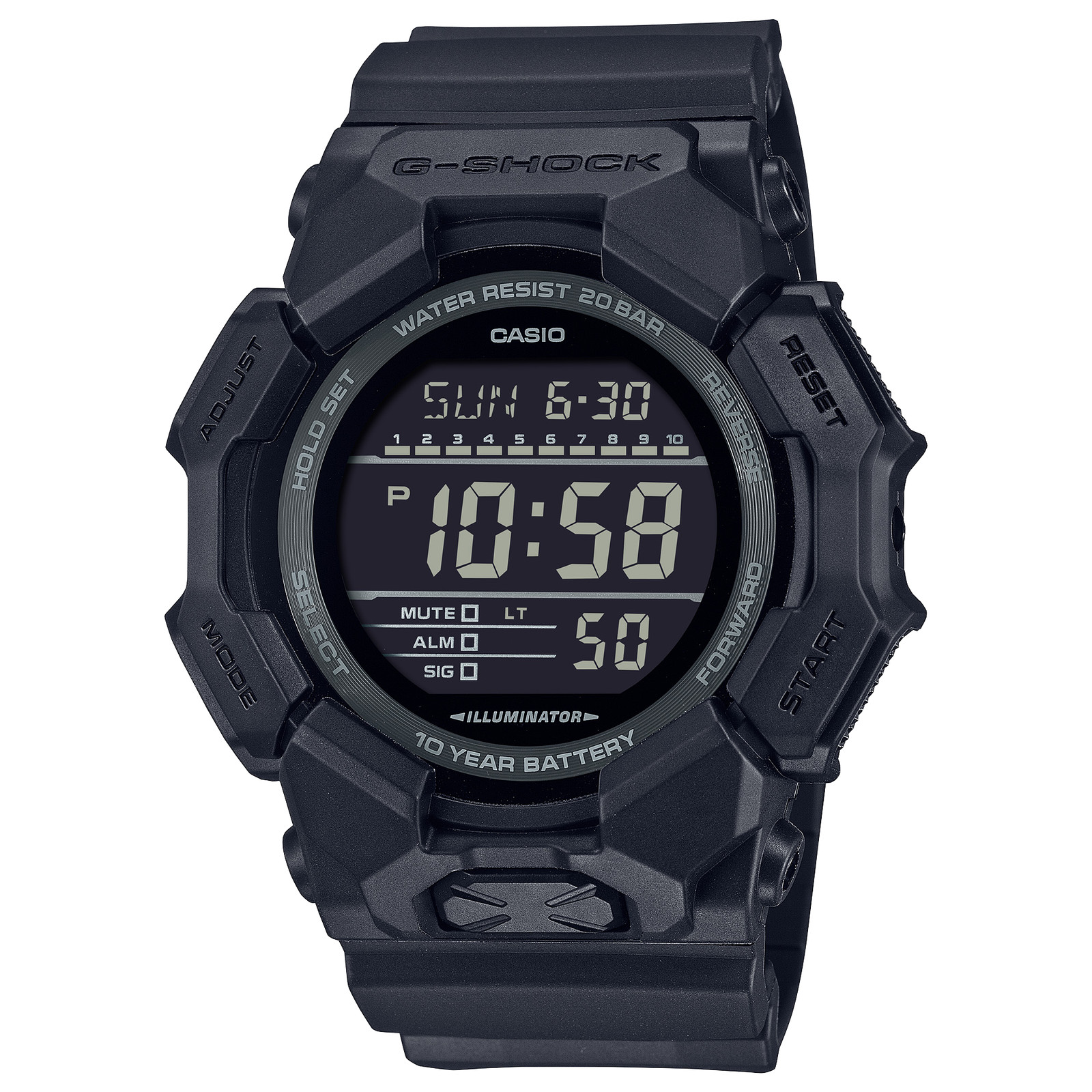 Casio G-Shock GD010-1A1 Large Case Resin Black Digital LED GD-010 Series Watch
