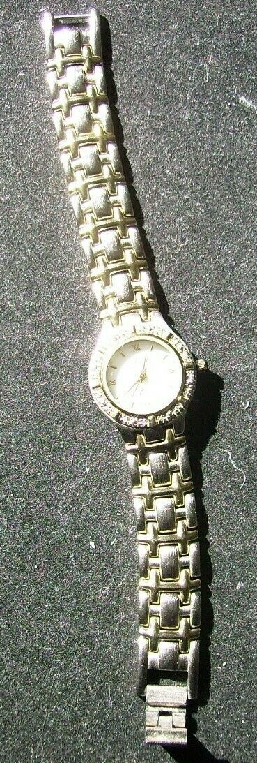 Anne Klein Watch Silvertone with Goldtone Accents Stainless Steel New Battery!