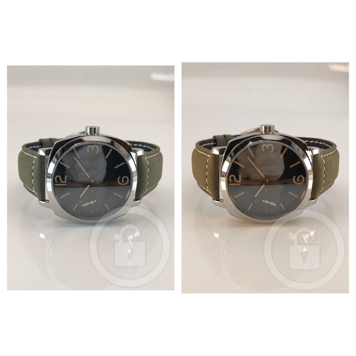 [A3P] Seagull Manual Winding Italian Military Style Green Leather Men [k9s]
