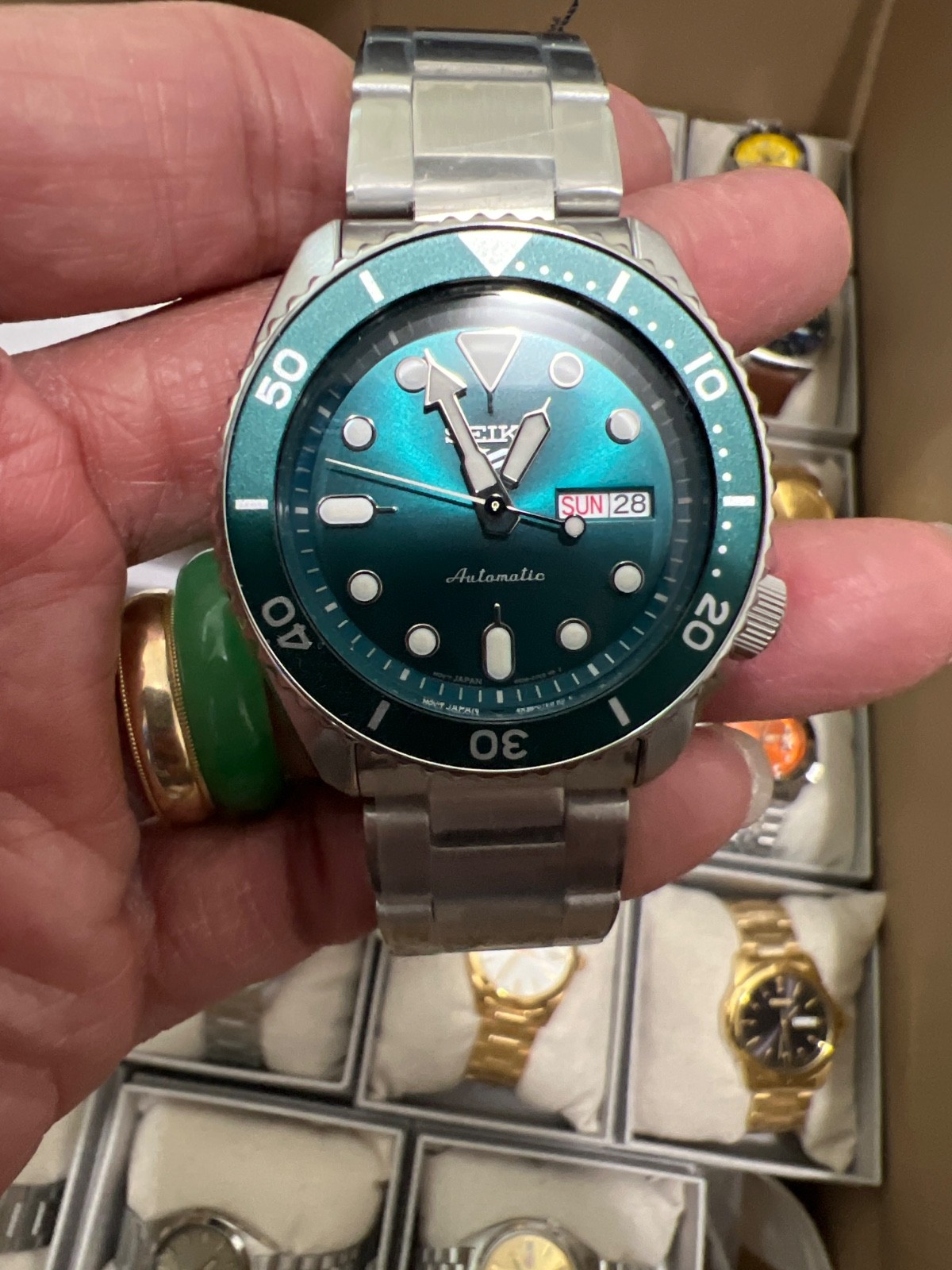 Authentic Seiko 5 sports Automatic Green🍺Dial Men’s Watch SRPD61K1(NWT😁)