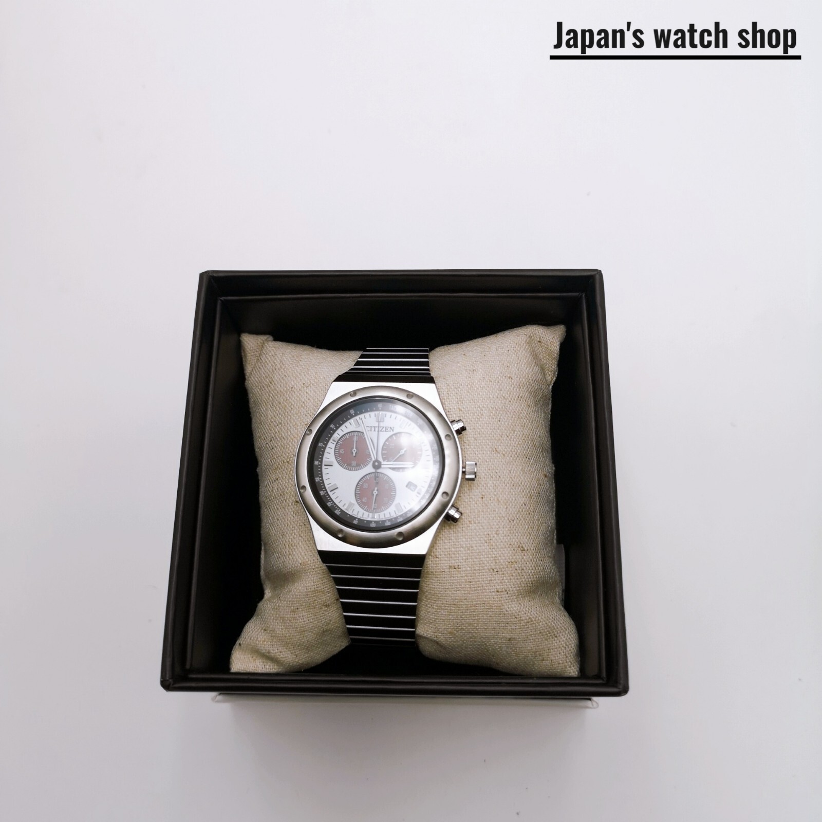 CITIZEN COLLECTION RECORD LABEL 1984 AT2541-54A White Men’s Watch New in Box