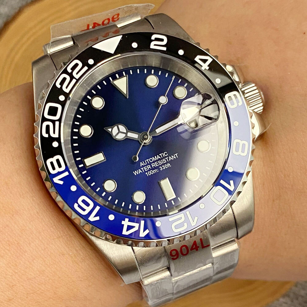 Miyota/NH35/PT5000 40mm Automatic Men’s Watch Sunburst Blue Dial 10ATM Sapphire