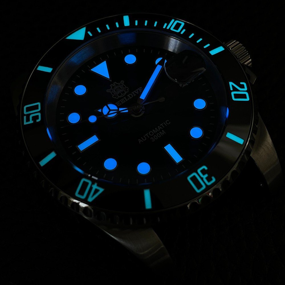 Steeldive SD1953 Black Sub 300M Automatic Diving Watch Sapphire Spares or Repair