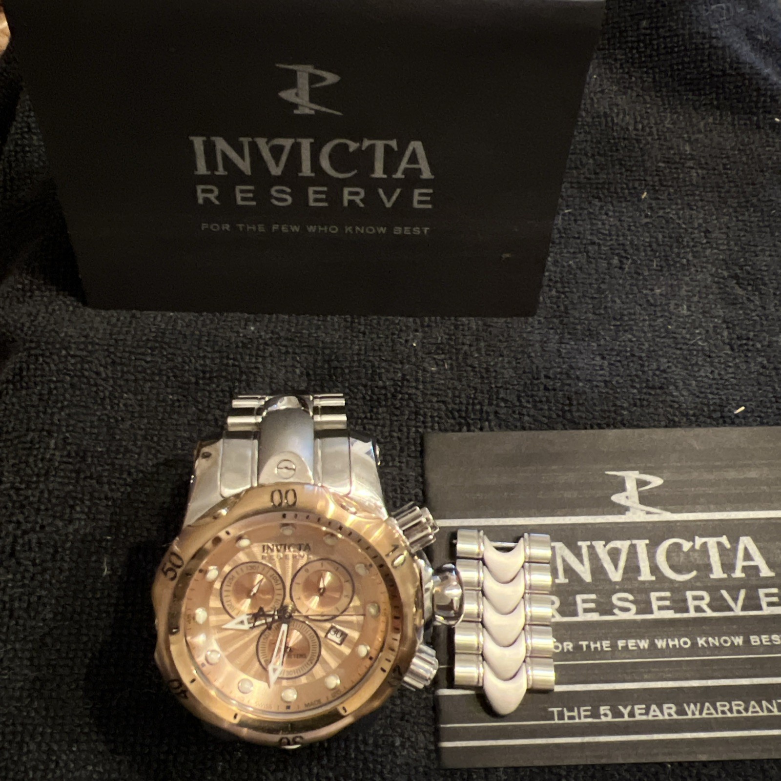 Invicta reverse Venom Swiss made quarts rosetone