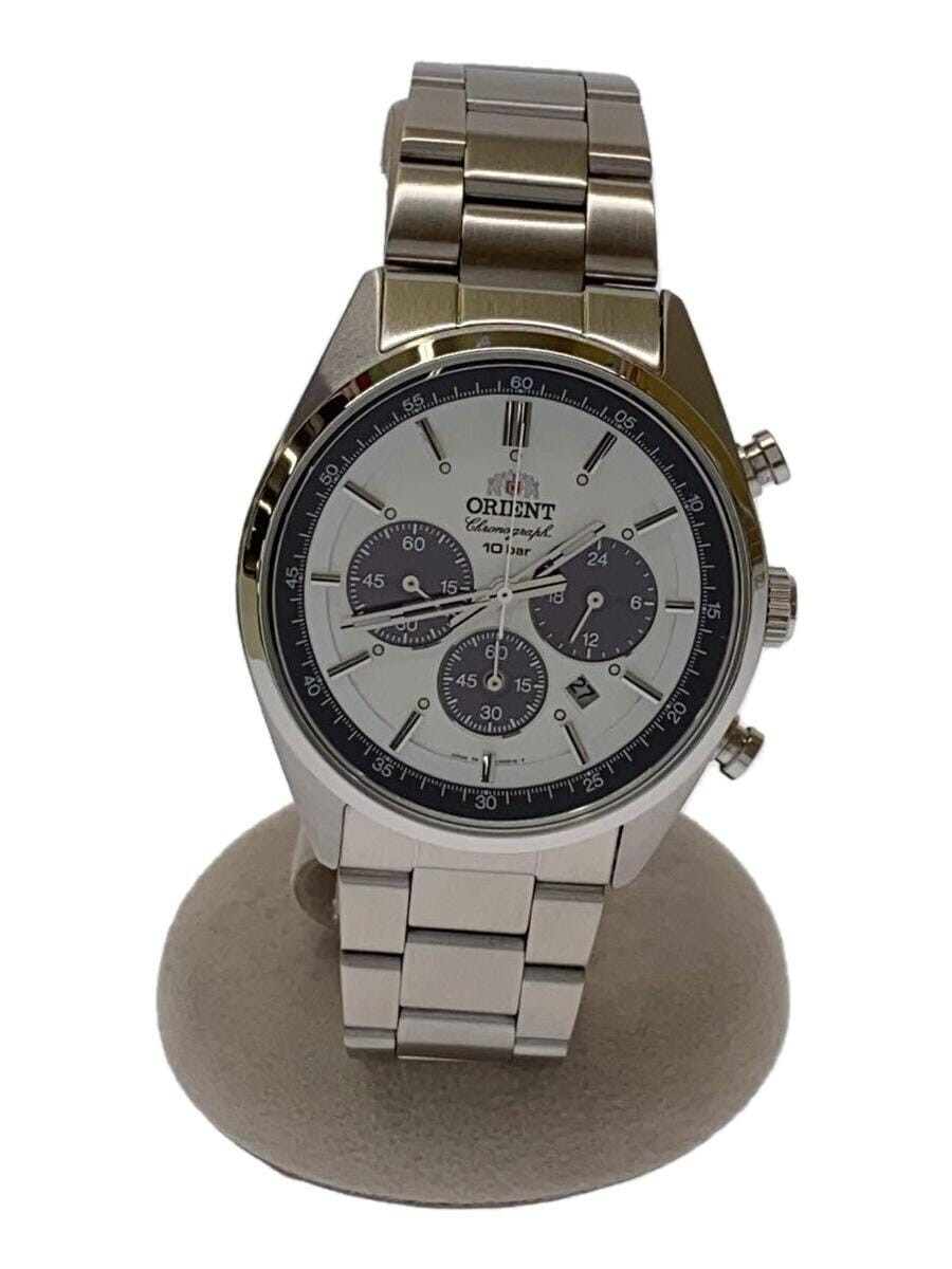 ORIENT WV0041TX Chronograph Solar Men’s Watch White Dial Analog From Japan