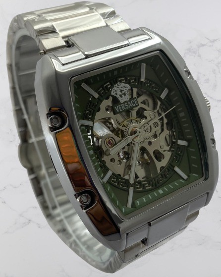 Refurbished Skeleton Look Versace Dominus Green Dial Automatic Working Watch