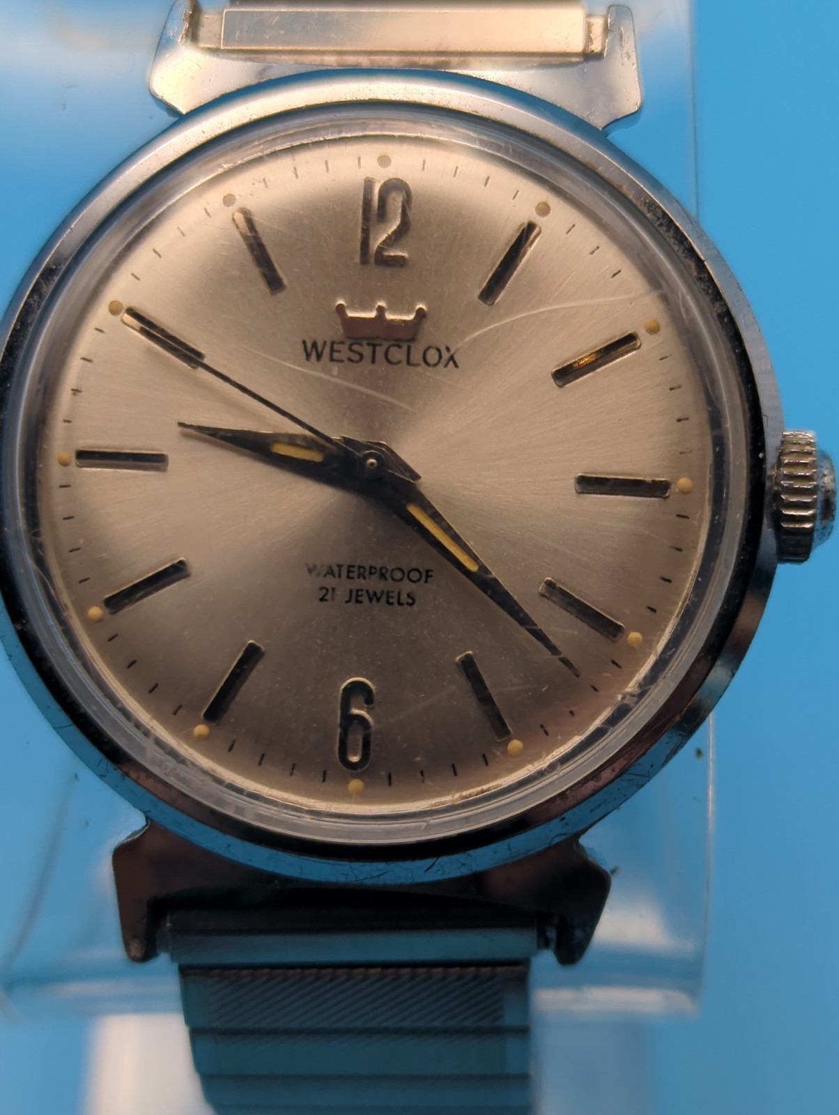Vintage Westclox Manual Wind 21 Jewels Shock Resistant Watch 33 MM