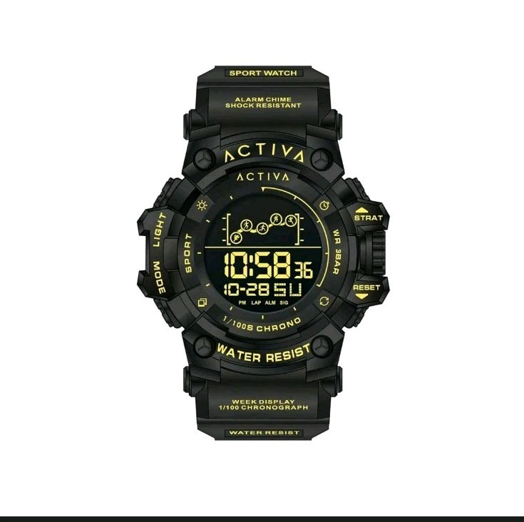 Activa X Invicta Digital Unisex Watch – 50mm, Black ACW8082-026 New