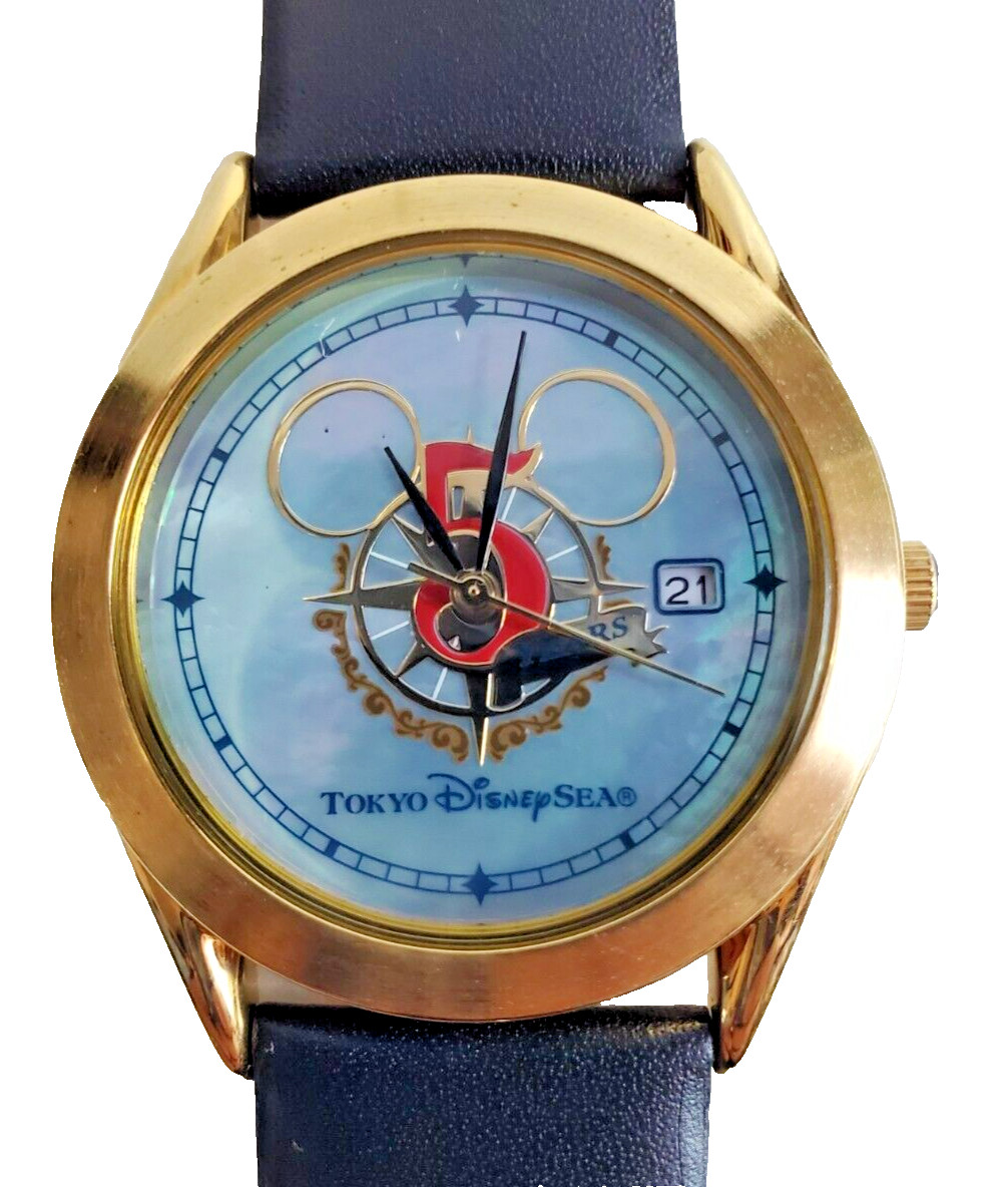 Tokyo Disney Sea 5 years anniversary watch w/ instruction & Guarantee box. Runs.