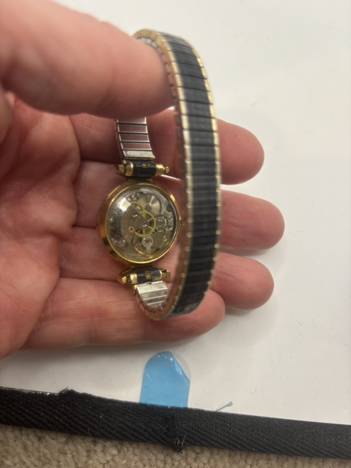 Vintage Ernest Borel Kaleidoscope Watch W/ Skeleton Back –WORKING