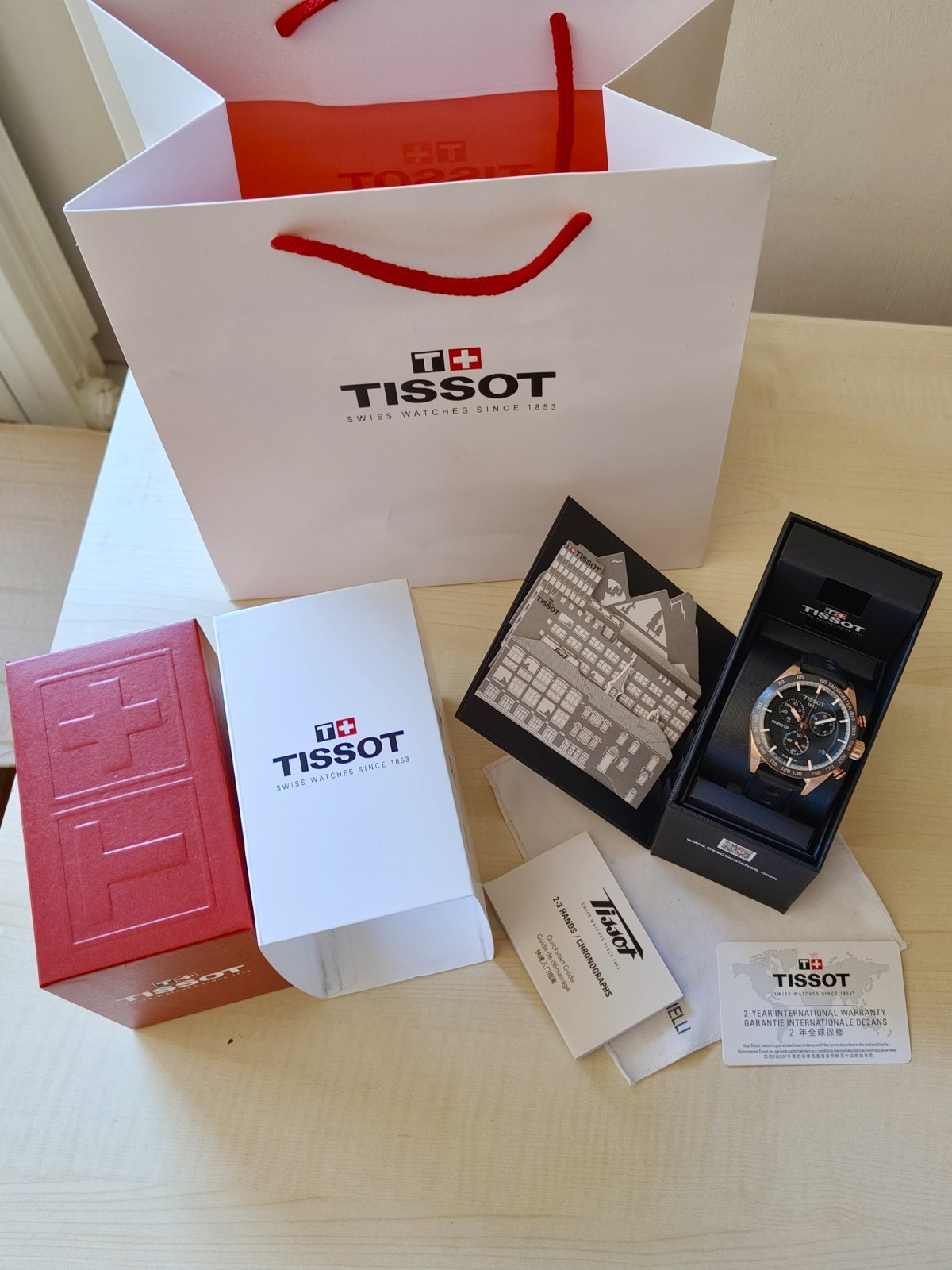 Tissot PRS516 Motorsport Racing Steel Chronograph Men’s Watch Black & Gold Dial