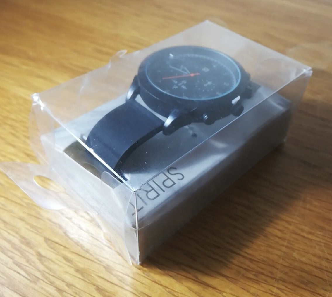 Mens Watch Black Silicone Strap Gloss Finish Dial Spirit New Boxed ASPG42