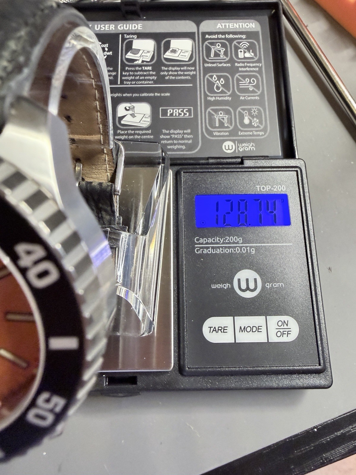 Deep Blue Precision Diver Automatic 300M Orange Dial Sapphire + 2 Extra Straps