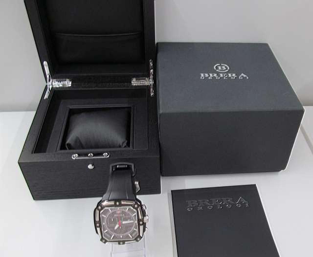 BRERA Orologi Supersportivo Square BRSS2C4601 Black Chronograph Wristwatch