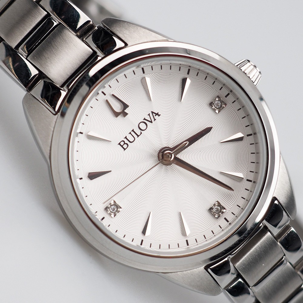 Women’s Bulova Sutton 96P219 Diamond White Dial Stainless Steel Quartz Watch