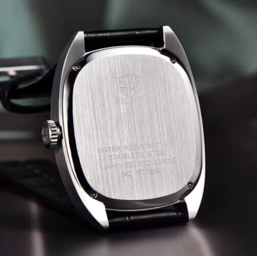 Rollstimi 7904 36mm Luxury Tonneau Dress Watch Hardex Lens 50m Seiko VH31 Quartz