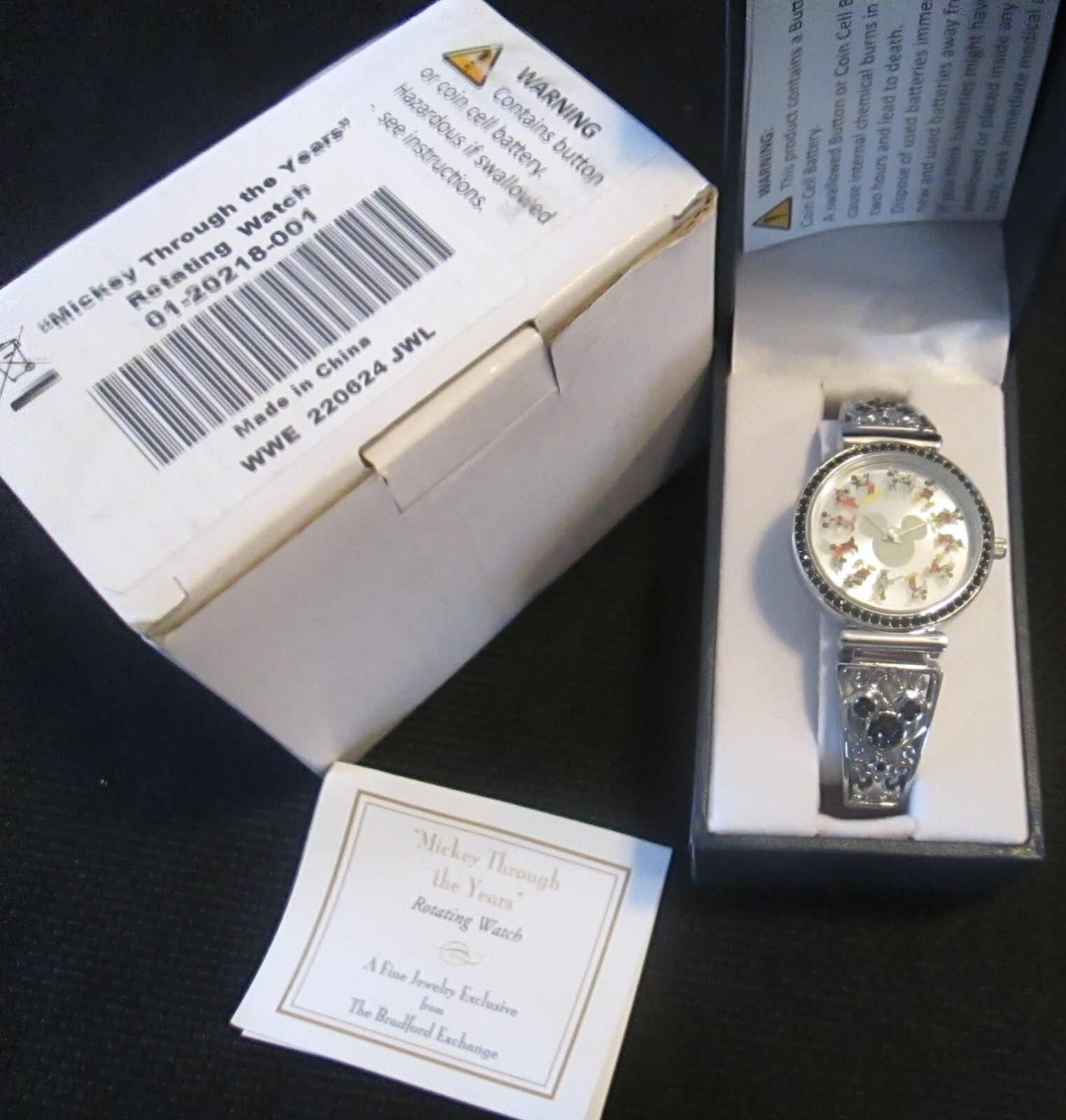 NEW DISNEY “MICKEY THROUGH THE YEARS” ROTATING WATCH BRADFORD EXCHANGE