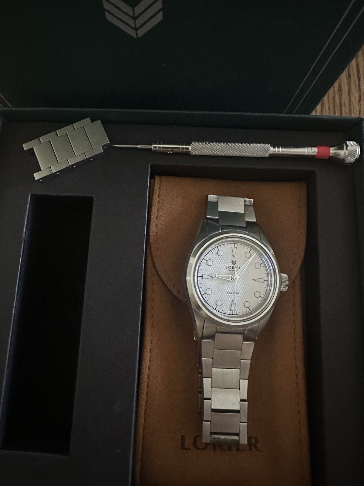 Lorier Falcon Series II Automatic Silver Dial Stainless Steel Bracelet