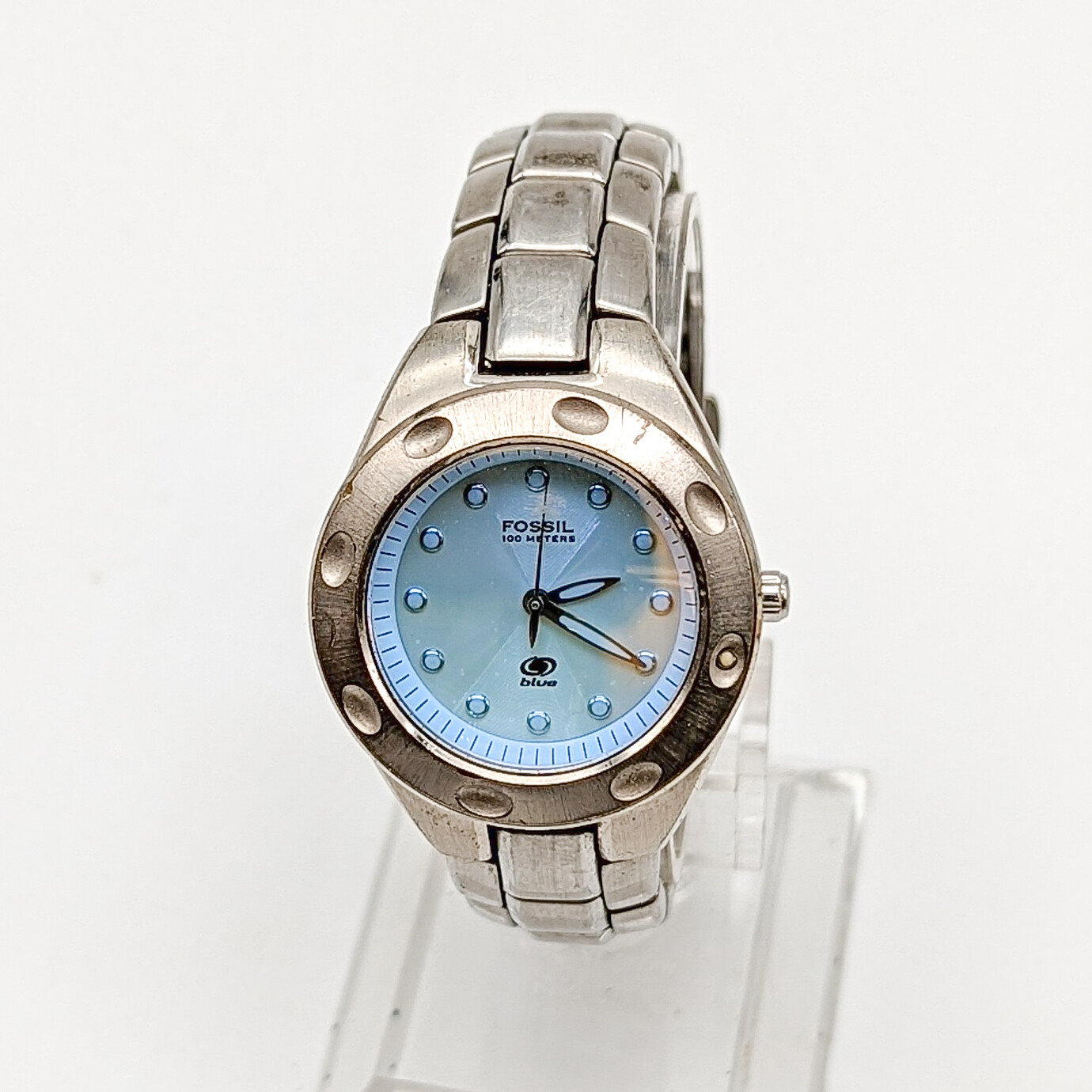 Fossil Blue AM3347 Watch Stainless Steel Wristwatch 100 Meter Water Resistant
