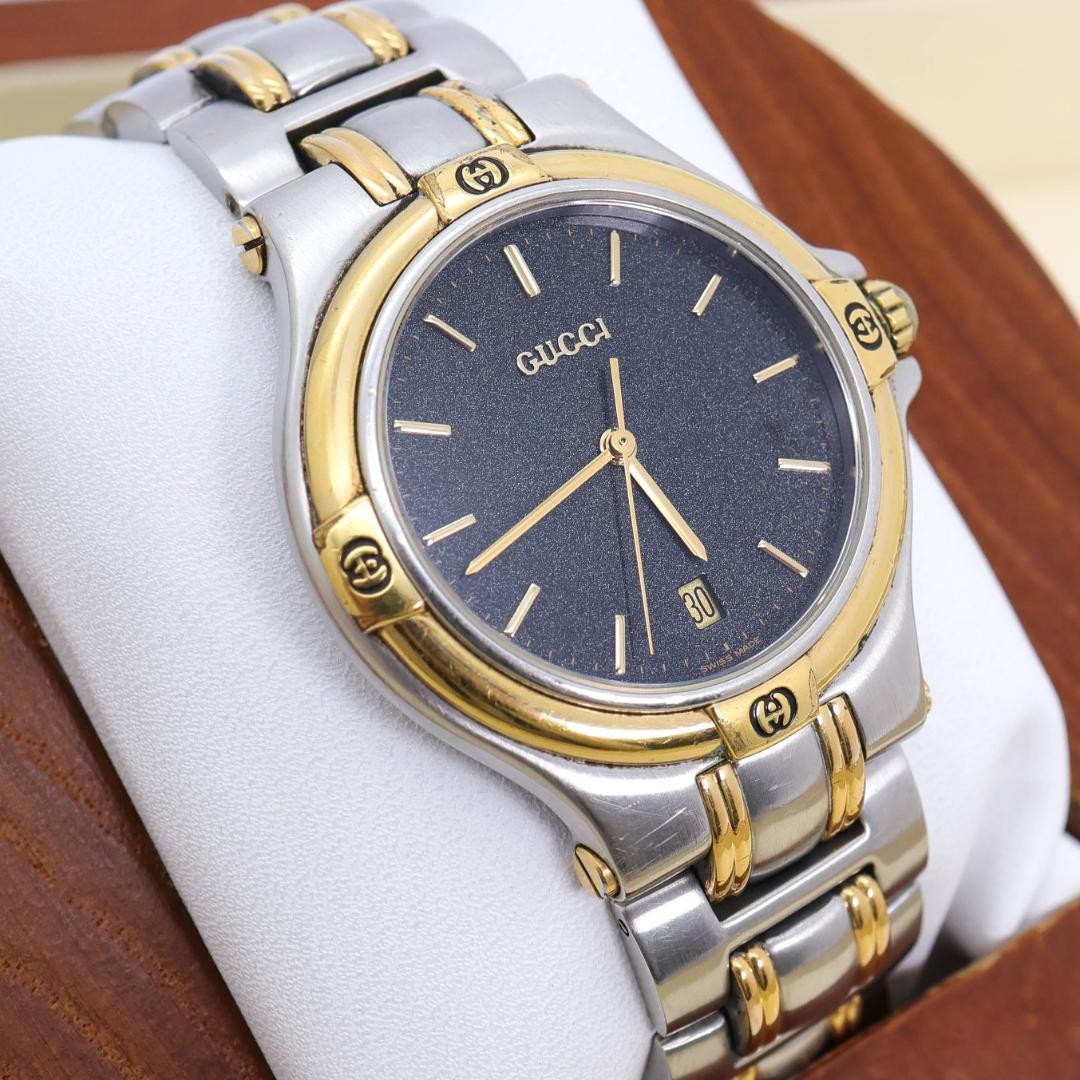 Gucci 9040M Black Stainless Steel Quartz 36mm Mens Watch