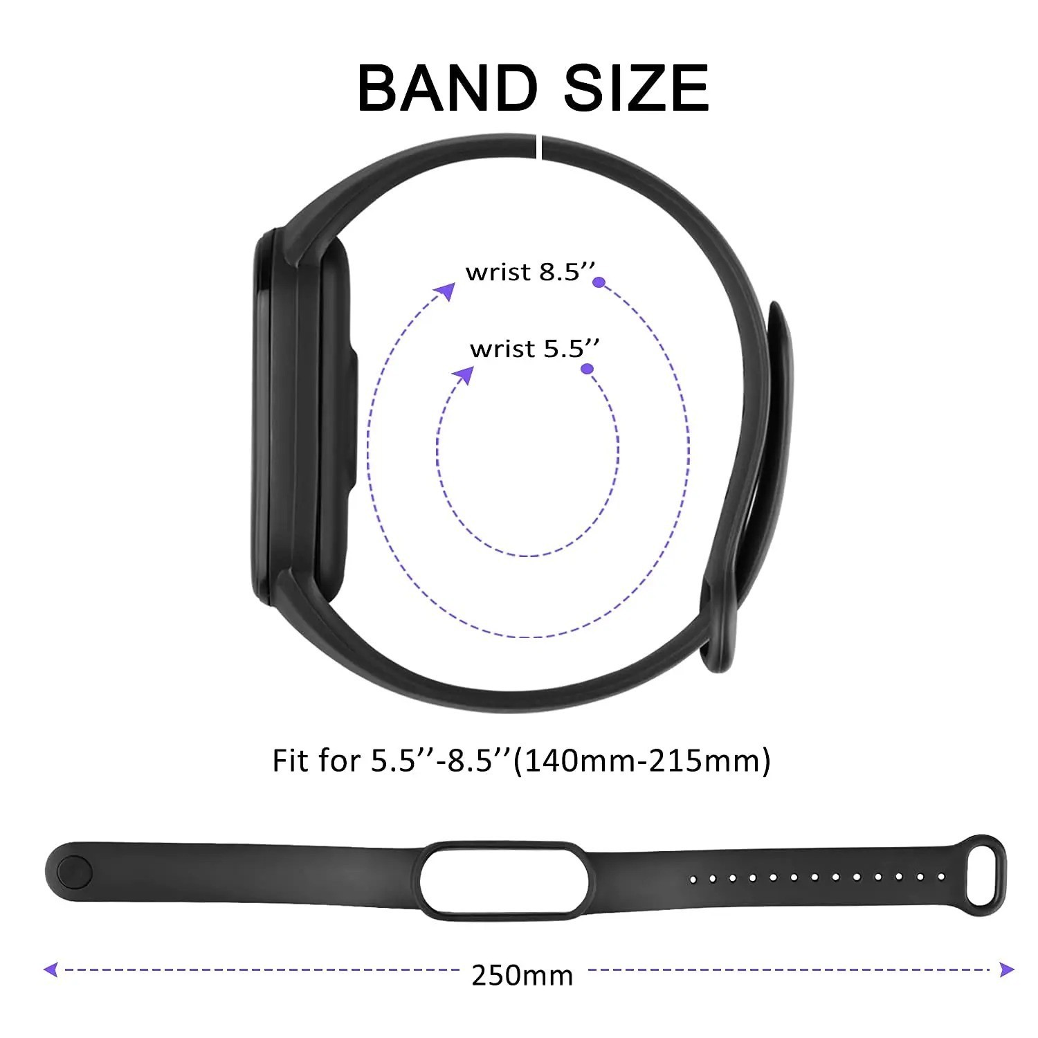 Silicone Strap for Xiaomi Mi Band 3 4 5 6 7 Sport Watch Wristband Bracelet