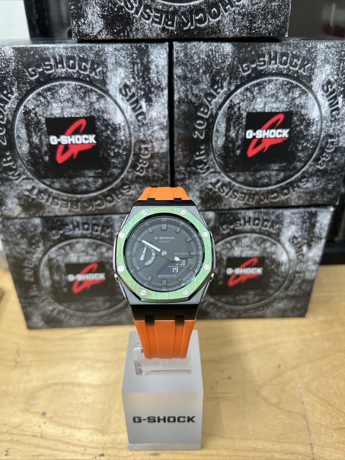 Casio G-Shock GA2100 Green / Black/ Orange UM Royal Oak Style Limited Edition
