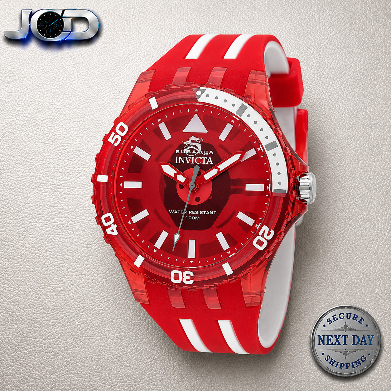 Invicta Subaqua Men’s Quartz 44mm Red/White Watch (69450)