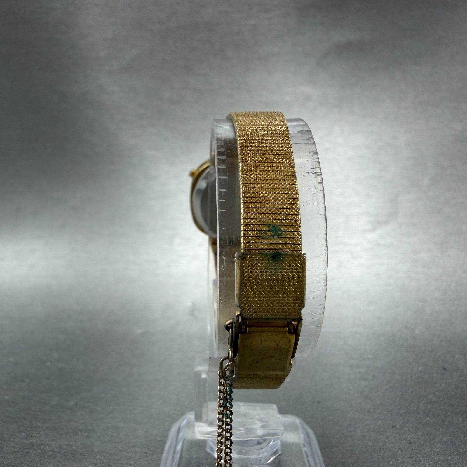 Seiko ALBA Digital Watch Women 25mm Gold Dial Gold Rectangle Y440-4060 New Batt
