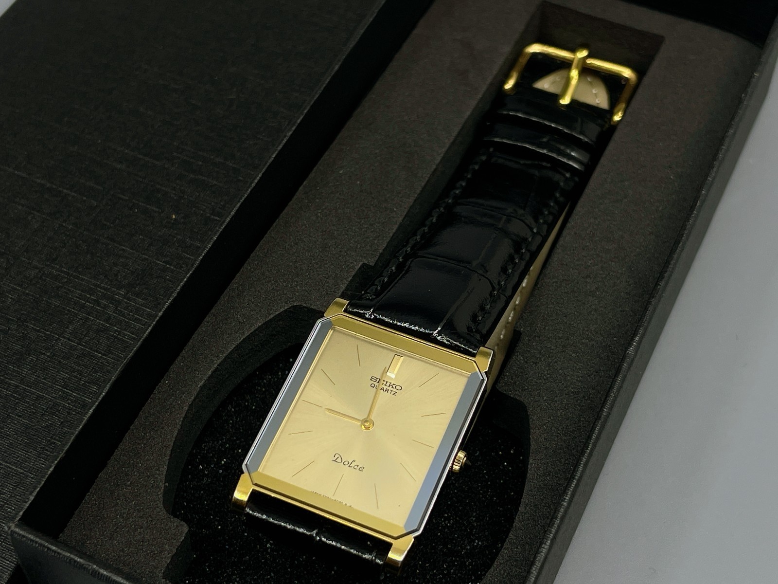 Seiko Dolce 7730-5020 US Stock Two-Tone Vintage 1987 Gold Quartz Mens Watch