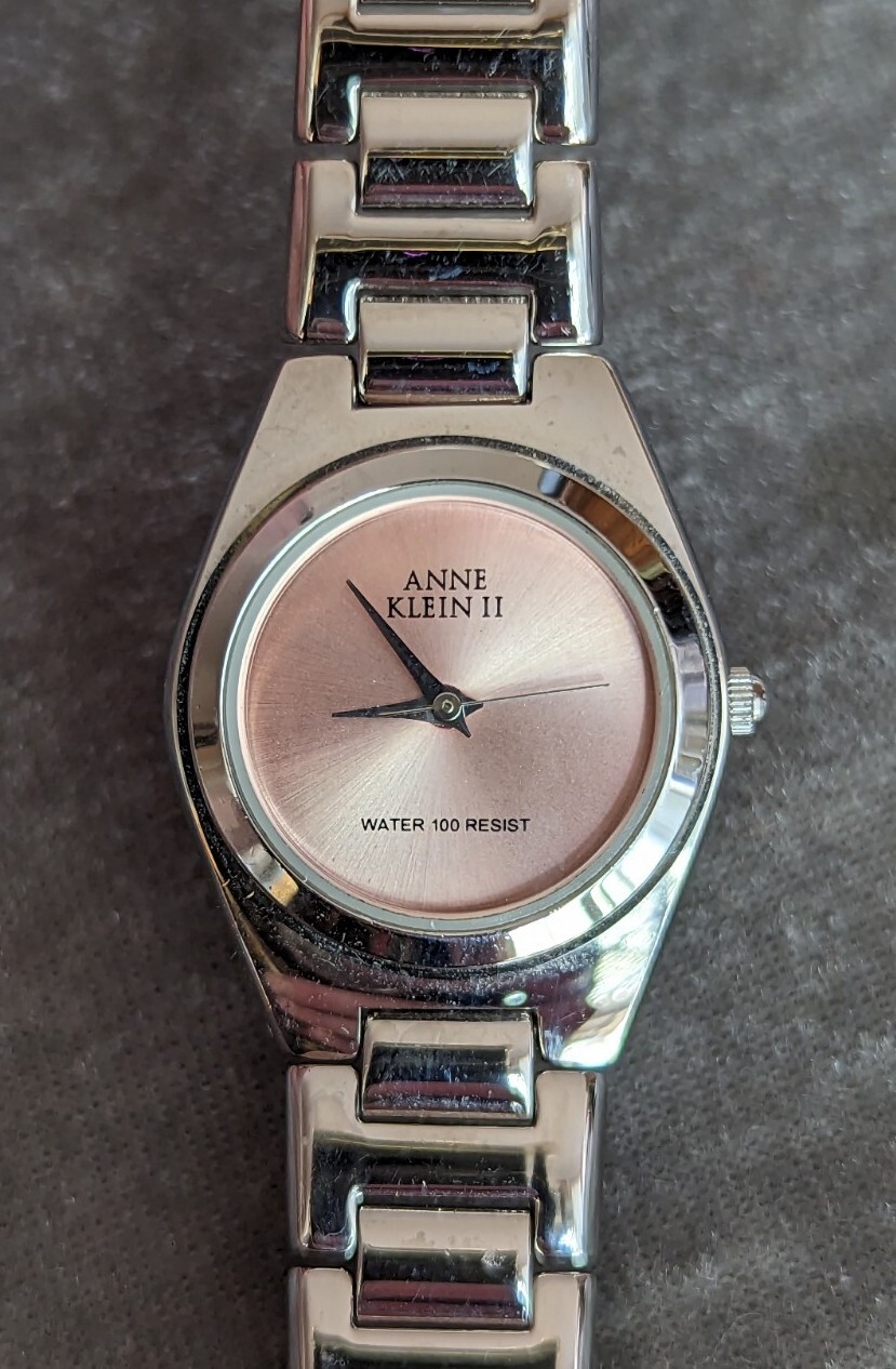 Anne Klein II 10/3095 Women’s 24mm Silver Tone Quartz Watch Pink Dial
