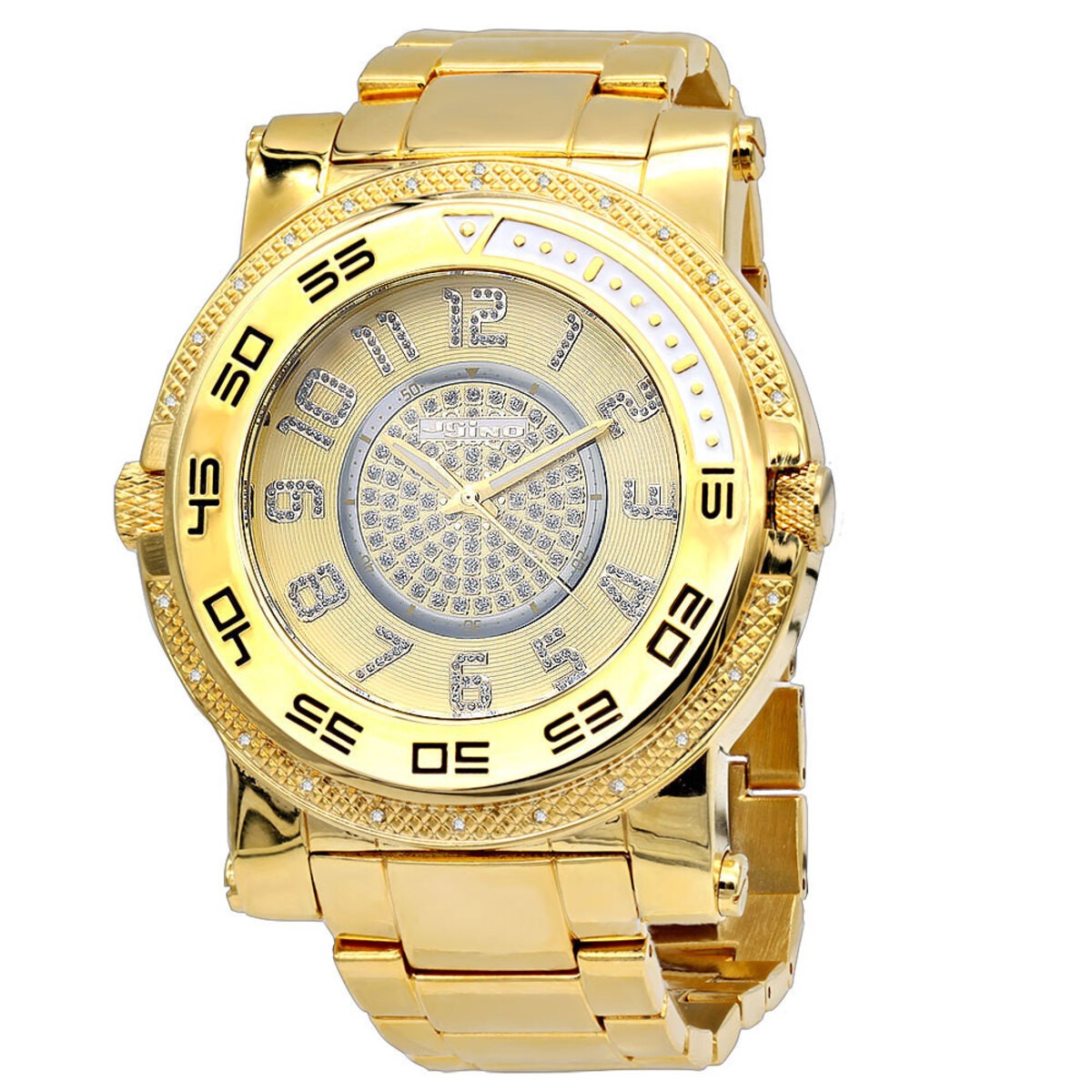 Men’s Bust Down Diamond Watch | JoJino 55 mm | Yellow Dial