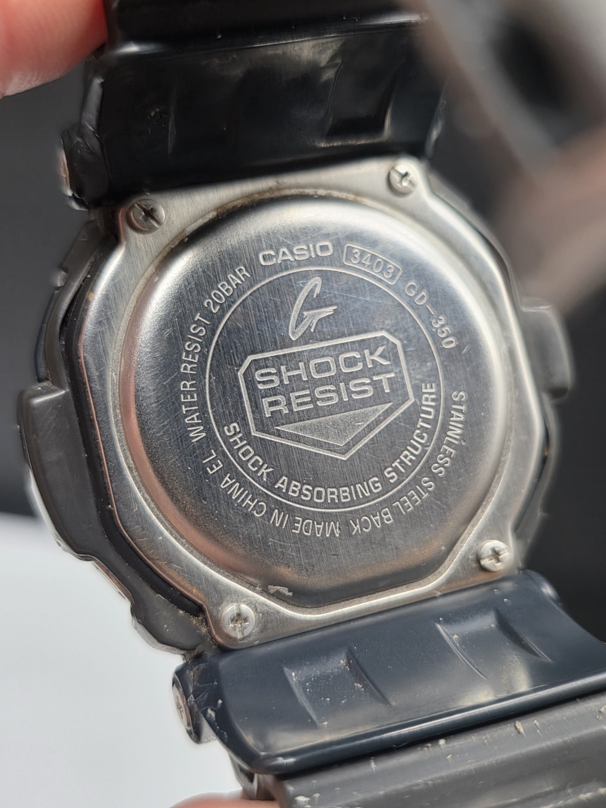 Casio G Shock GD350 Tactical Military Watch Vibration Alarm 200M WR Black Module