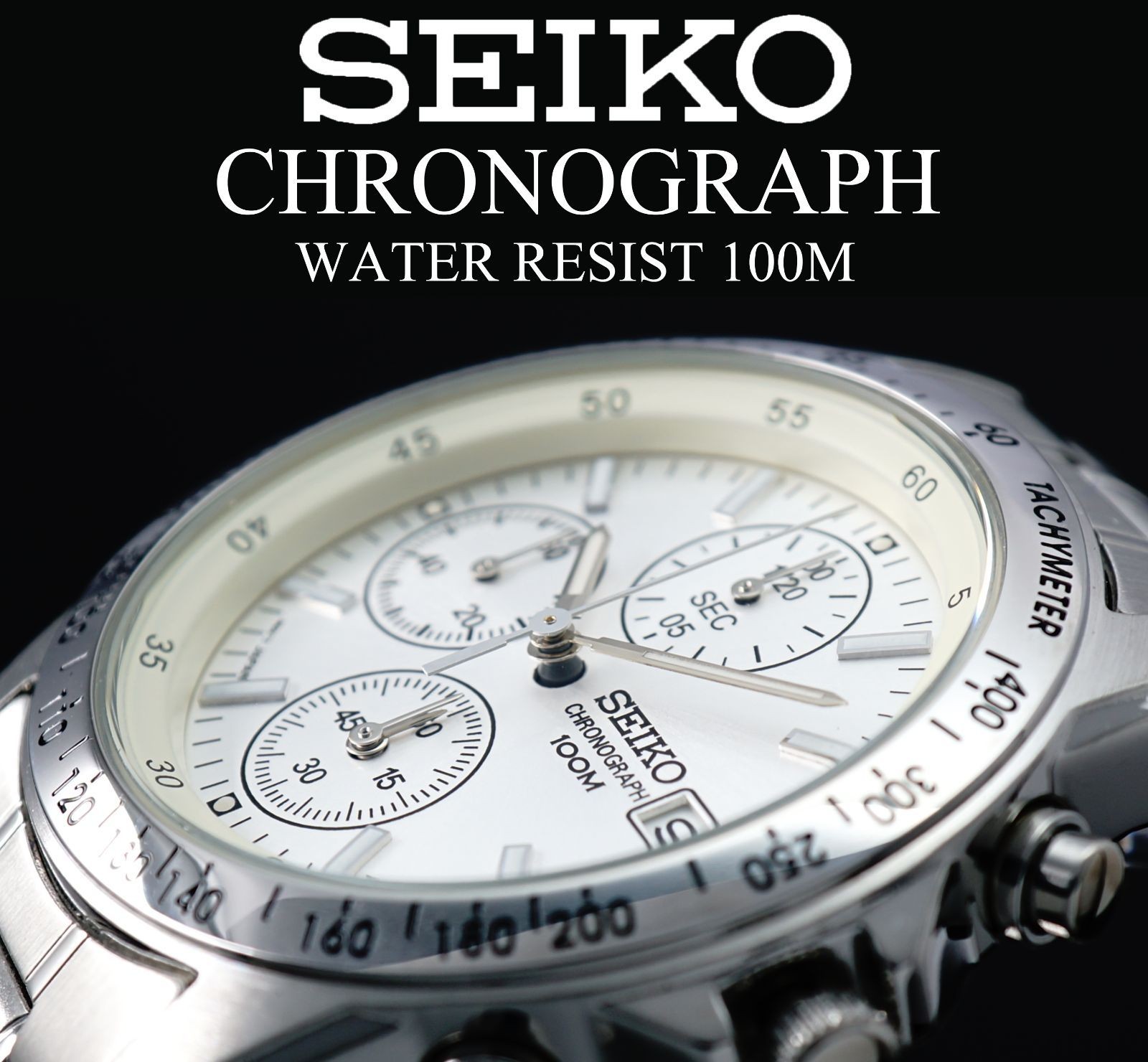 SEIKO Watch Reverse import model Quartz Battery operated New Chronograph Men’s W