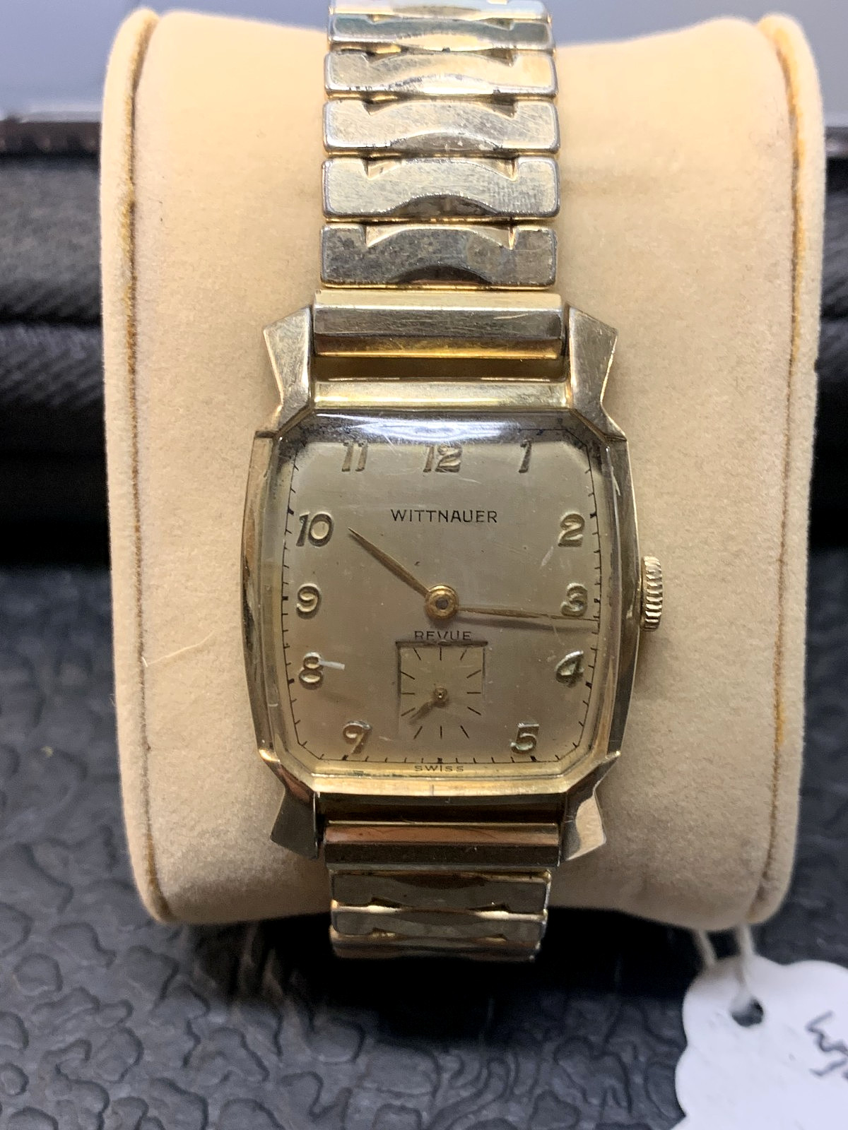 Vintage 1950s Wittnauer Revue Gold Filled Mechanical Wristwatch Runs