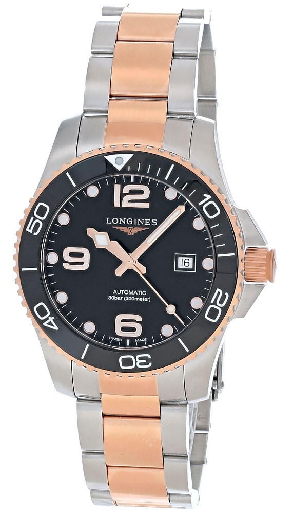 Longines Conquest 43mm Automatic Rose Gold Two Tone Watch L3.782.3.58.7