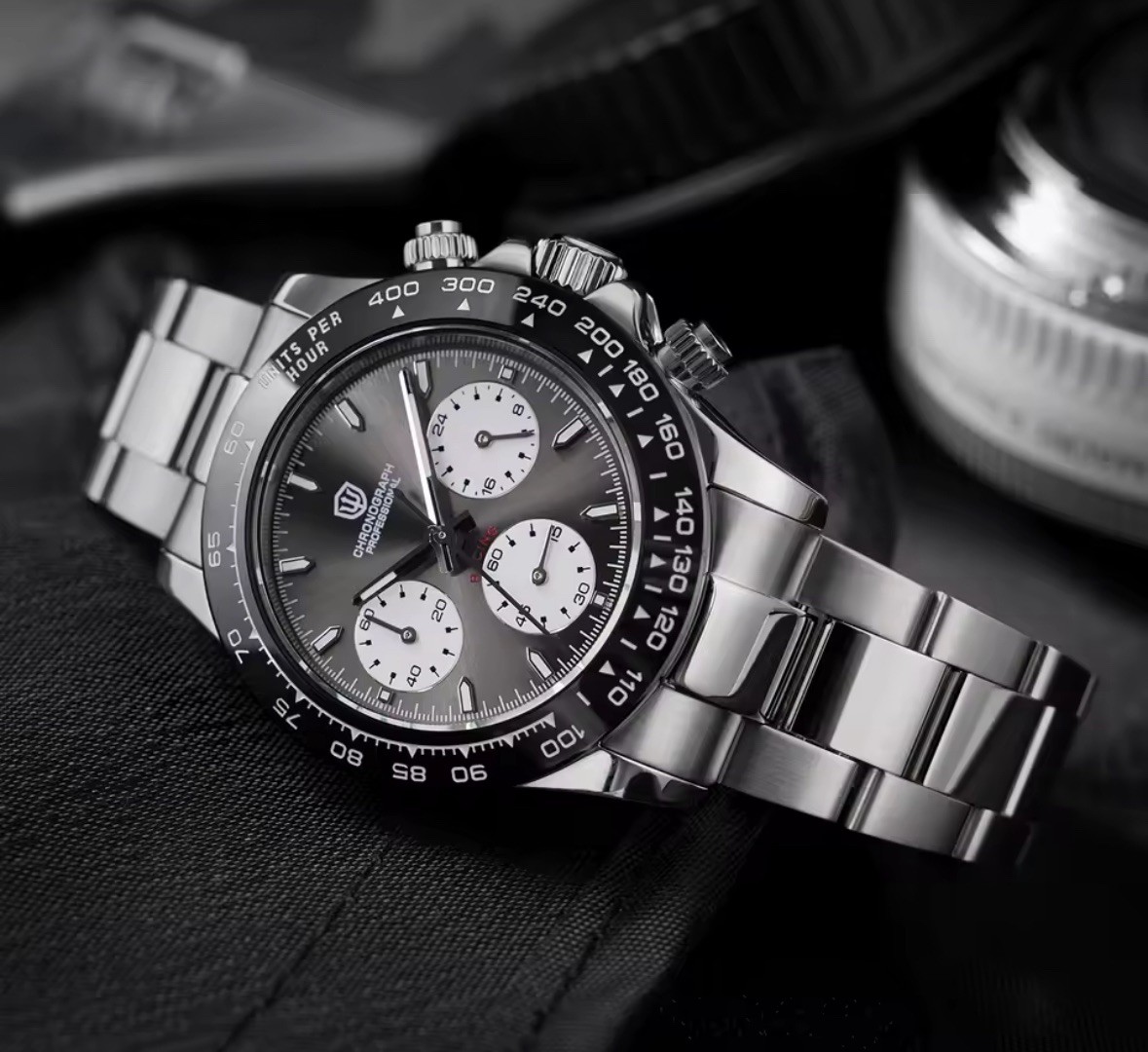 WATCHDIVES 39mm StainlessSteel Sapphire SeikoVK63 Quartz Chronograph New Watch