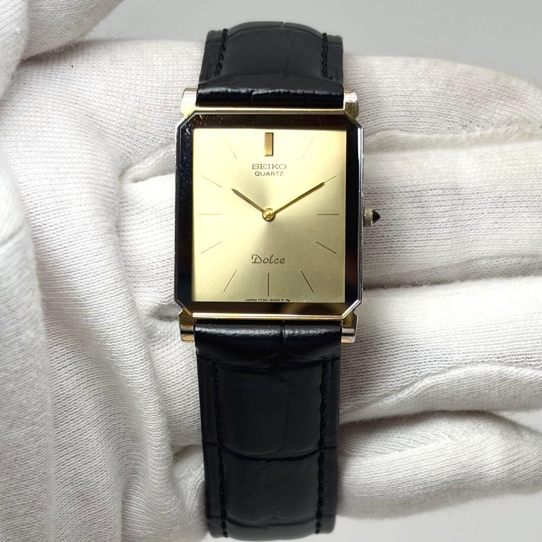 Seiko Dolce 7730-5020 Gold Dial 25mm 14cm Running Battery Replaced Quartz New