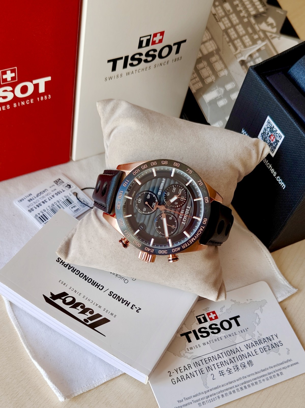Tissot PRS516 Motorsport Racing Steel Chronograph Men’s Watch Black & Gold Dial