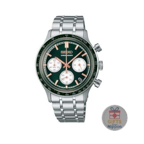 Seiko SSB481P1 Men’s Quartz Chronograph Watch Green Dial Stainless Steel 38.7mm