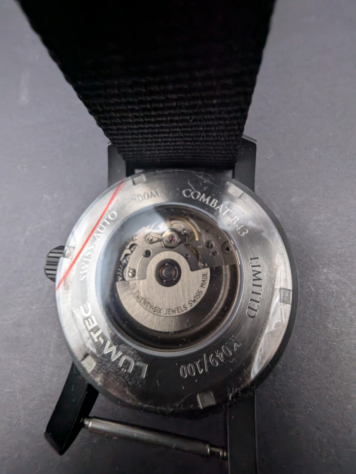 Lum-Tec Mens Watch Combat B43 Phantom Destro Black Dial Miyota Japan 2105 NOS