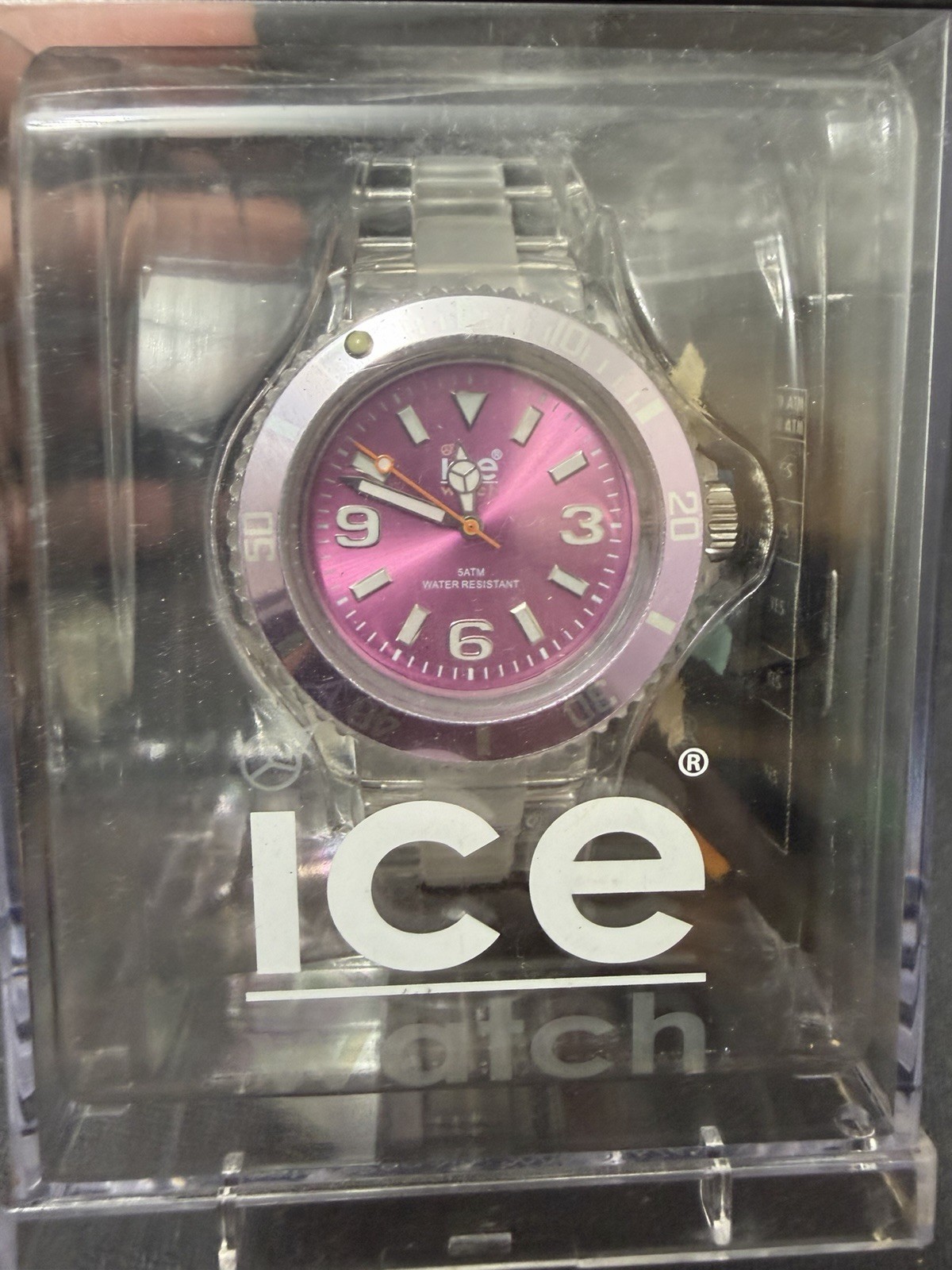 Ice-Watch Classic 43mm Purple Dial Clear Bracelet – New Old Stock in Box